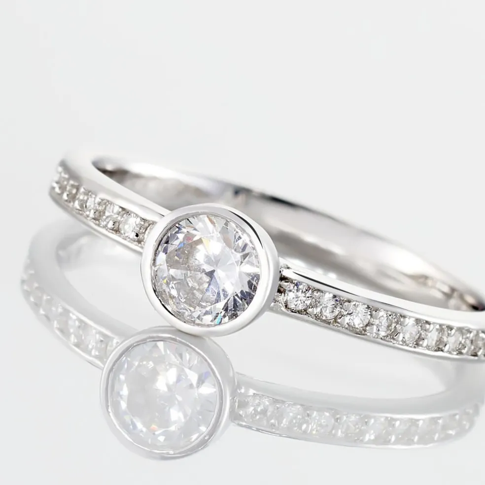 Bague Solitaire Mathylda Argent Blanc Oxyde De Zirconium