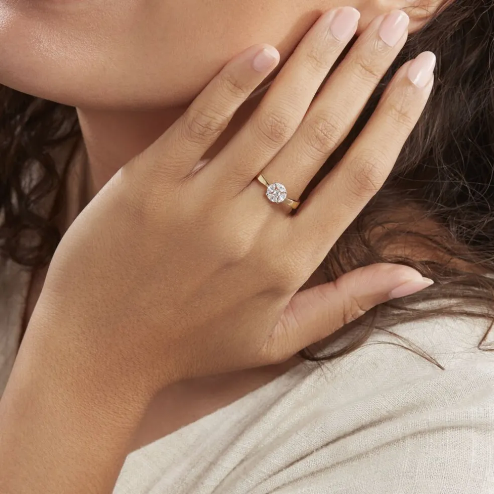 Bague Solitaire Maurena Or Jaune Oxyde De Zirconium