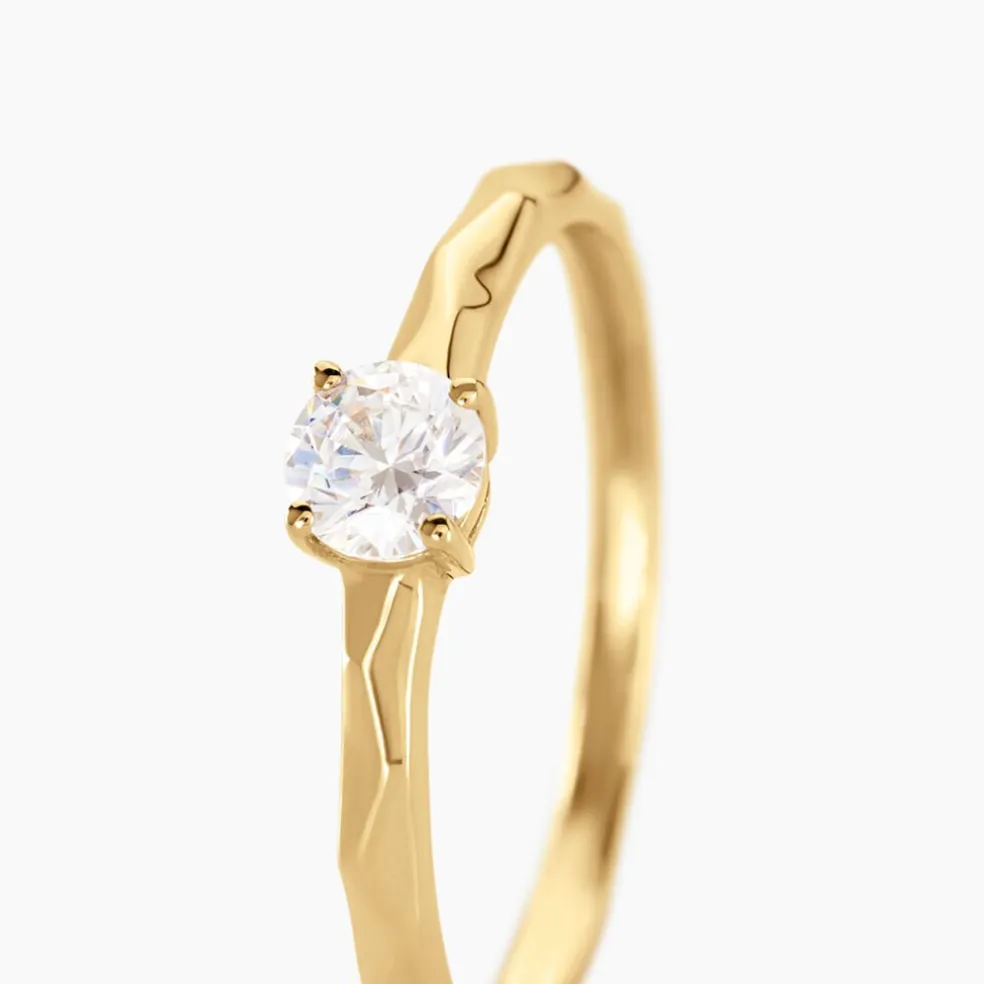 Bague Solitaire Maylis Or Jaune Oxyde De Zirconium