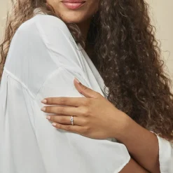 Bague Solitaire Messine Or Blanc Oxyde De Zirconium