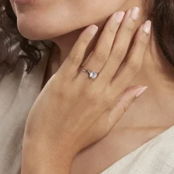 Bague Solitaire Micheline Or Bicolore Oxyde De Zirconium