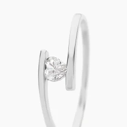 Bague Solitaire Moera Or Blanc Oxyde De Zirconium