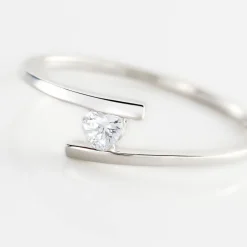 Bague Solitaire Moera Or Blanc Oxyde De Zirconium