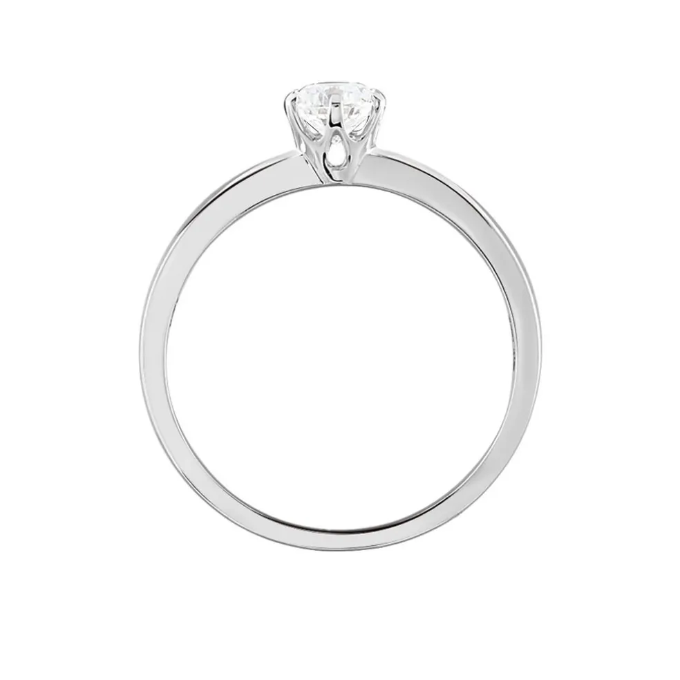 Bague Solitaire Natalia Or Blanc Diamant Synthetique