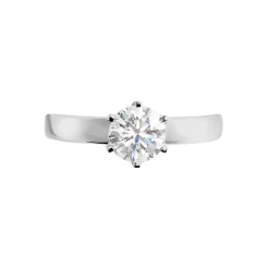 Bague Solitaire Natalia Or Blanc Diamant Synthetique
