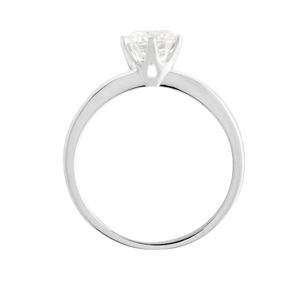Bague Solitaire Natalia Or Blanc Diamant Synthetique