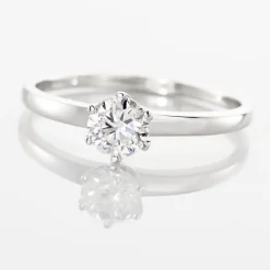 Bague Solitaire Natalia Or Blanc Diamant Synthetique