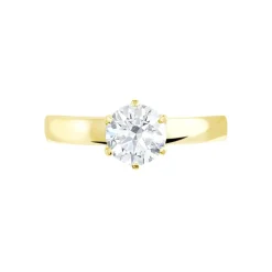 Bague Solitaire Natalia Or Jaune Diamant Synthetique