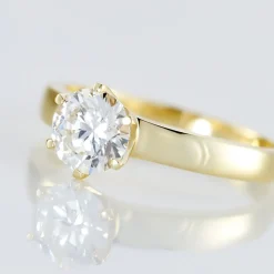Bague Solitaire Natalia Or Jaune Diamant Synthetique