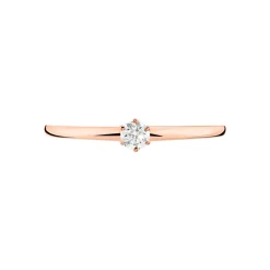 Bague Solitaire Natalia Or Rose Diamant