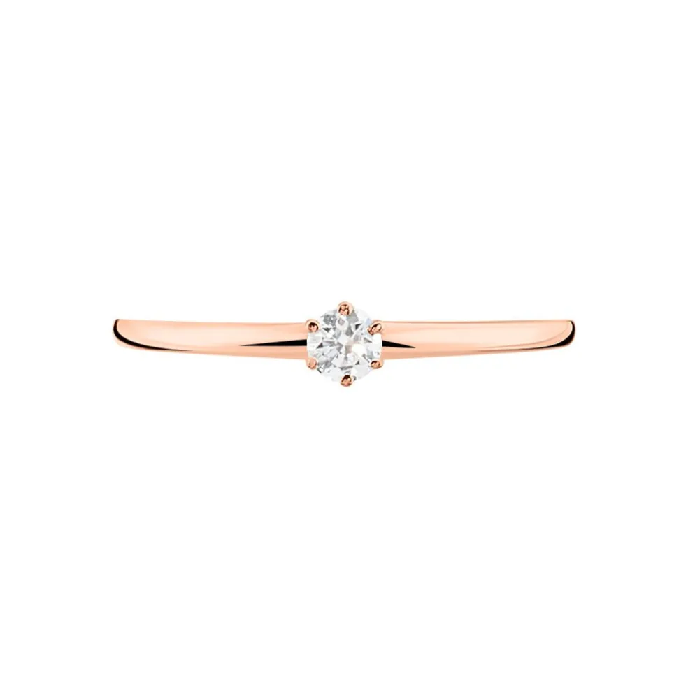 Bague Solitaire Natalia Or Rose Diamant