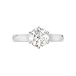 Bague Solitaire Natalia Or Blanc Diamant Synthetique