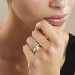 Bague Solitaire Natalia Or Blanc Diamant Synthetique