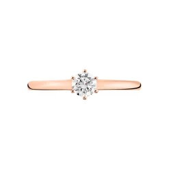 Bague Solitaire Natalia Or Rose Diamant