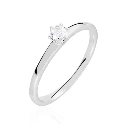 Bague Solitaire Natalia Or Blanc Diamant