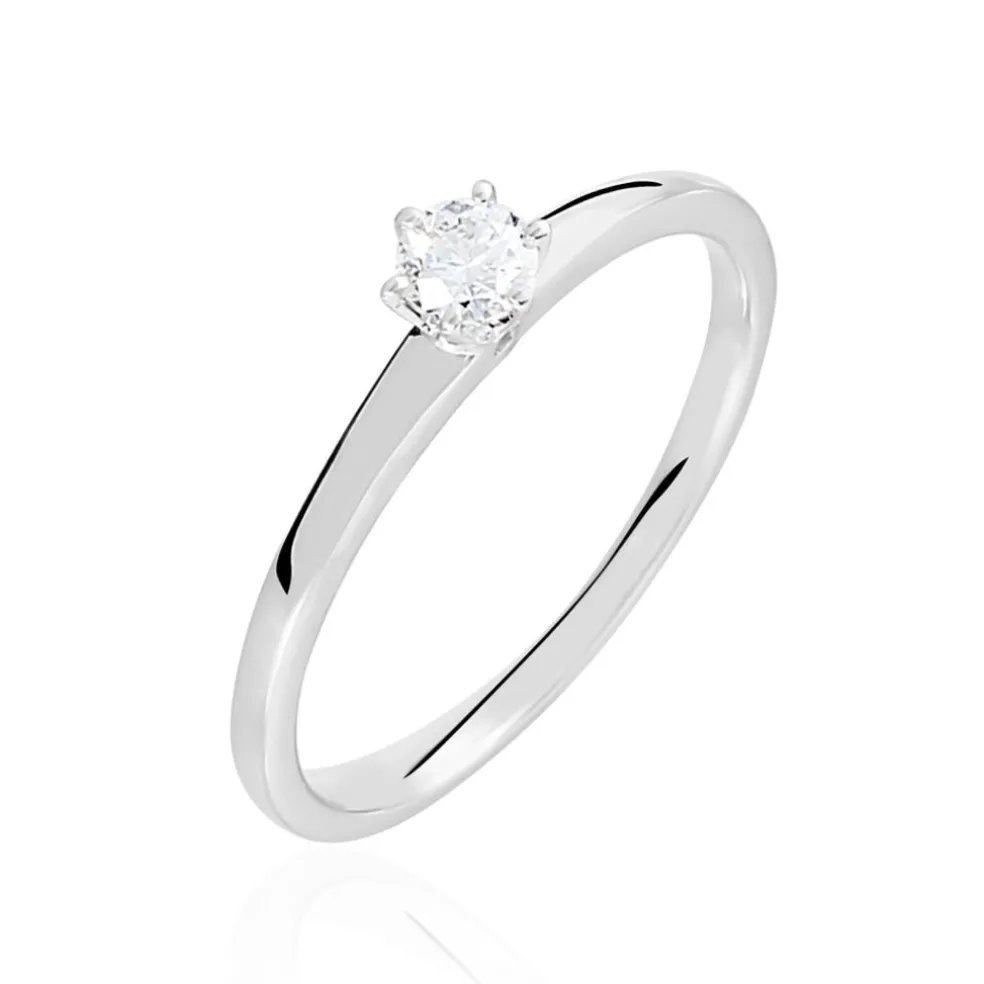 Bague Solitaire Natalia Or Blanc Diamant