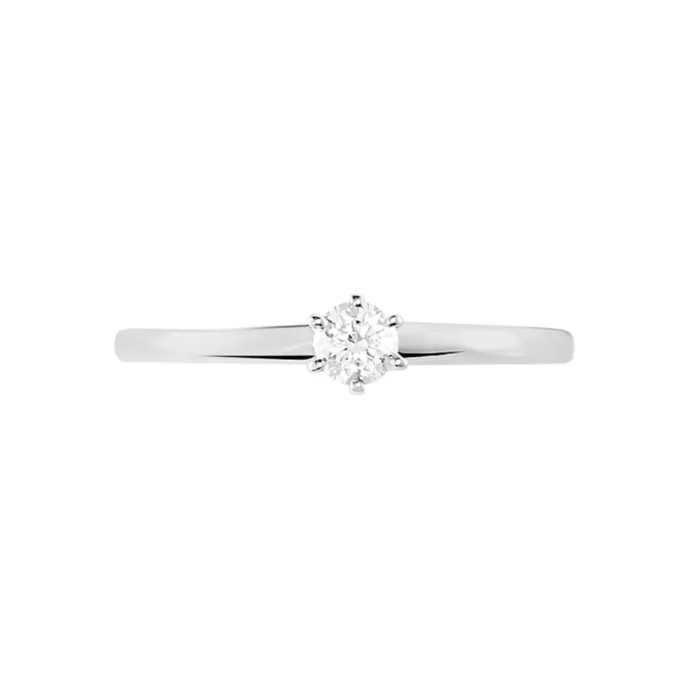 Bague Solitaire Natalia Or Blanc Diamant