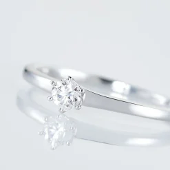 Bague Solitaire Natalia Or Blanc Diamant