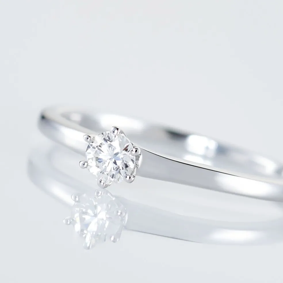 Bague Solitaire Natalia Or Blanc Diamant