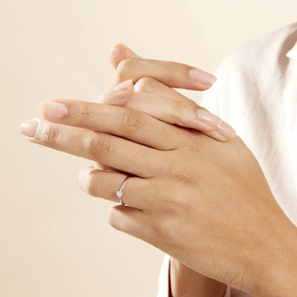 Bague Solitaire Natalia Or Blanc Diamant