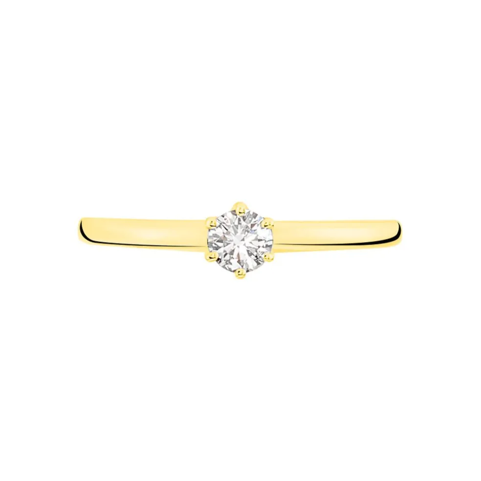 Bague Solitaire Natalia Or Jaune Diamant