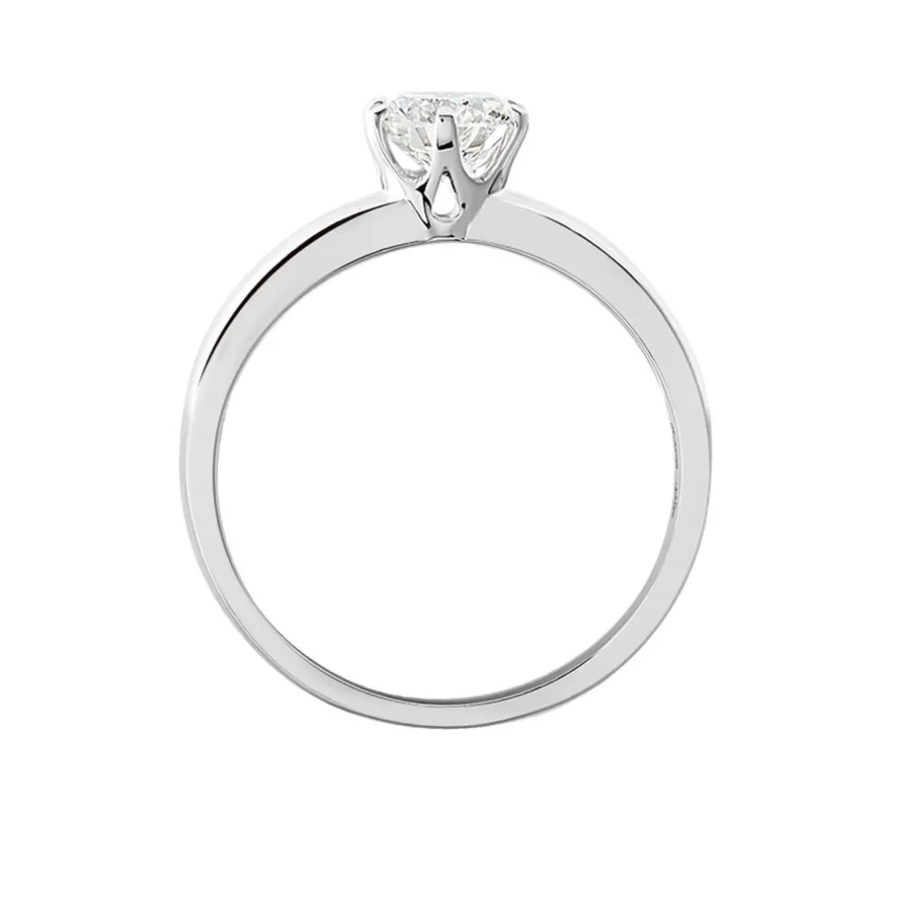 Bague Solitaire Natalia Or Blanc Diamant Synthetique