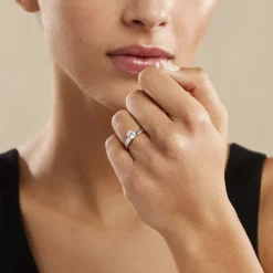 Bague Solitaire Natalia Or Blanc Diamant Synthetique