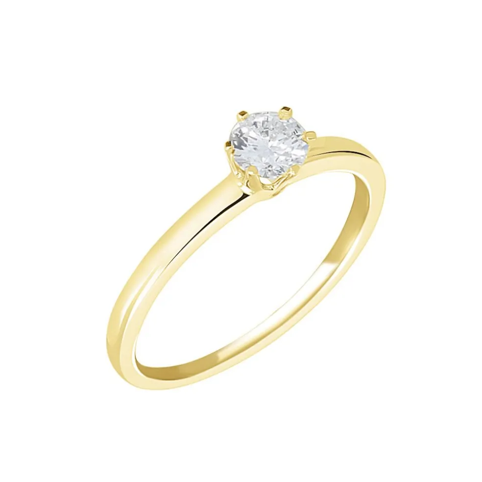 Bague Solitaire Natalia Or Jaune Diamant Synthetique
