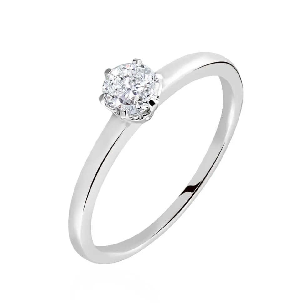 Bague Solitaire Natalia Pl Platine Blanc Diamant