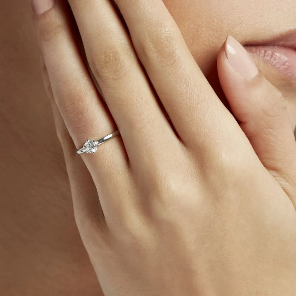 Bague Solitaire Natalia Pl Platine Blanc Diamant