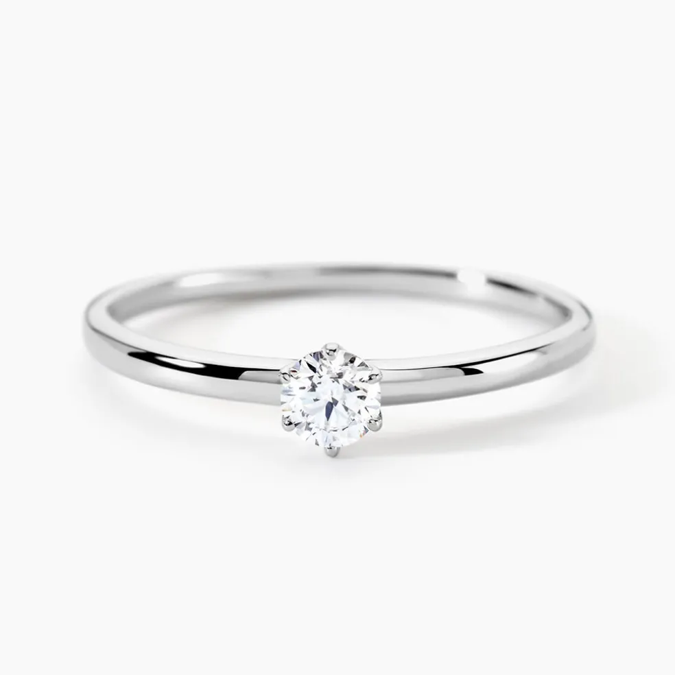 Bague Solitaire Natalia Pl Platine Blanc Diamant