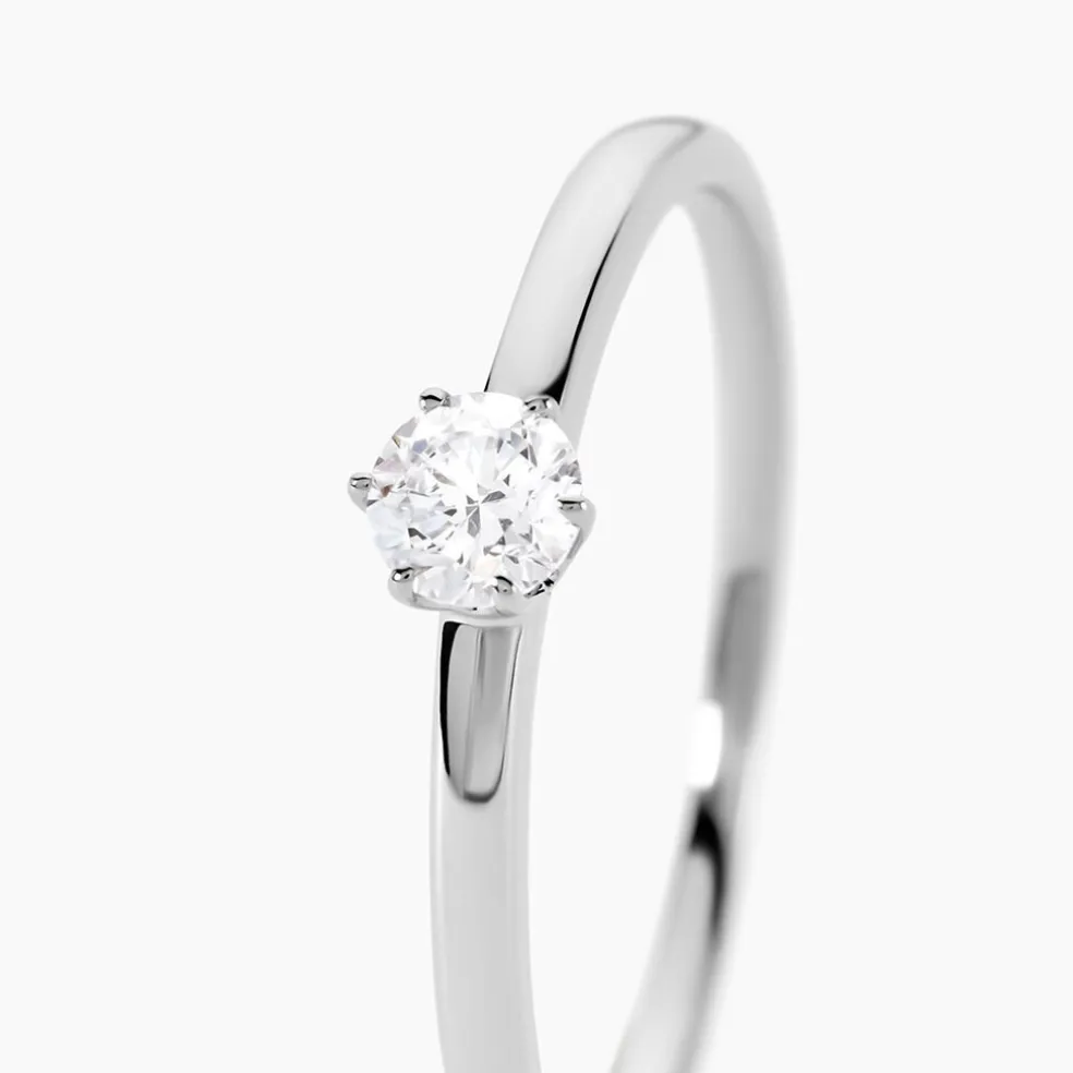 Bague Solitaire Natalia Pl Platine Blanc Diamant