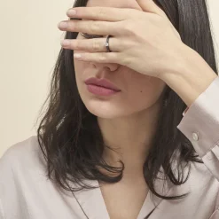 Bague Solitaire Nigelia Argent Blanc Oxyde De Zirconium