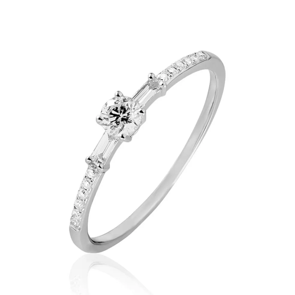 Bague Solitaire Nina Or Blanc Diamant