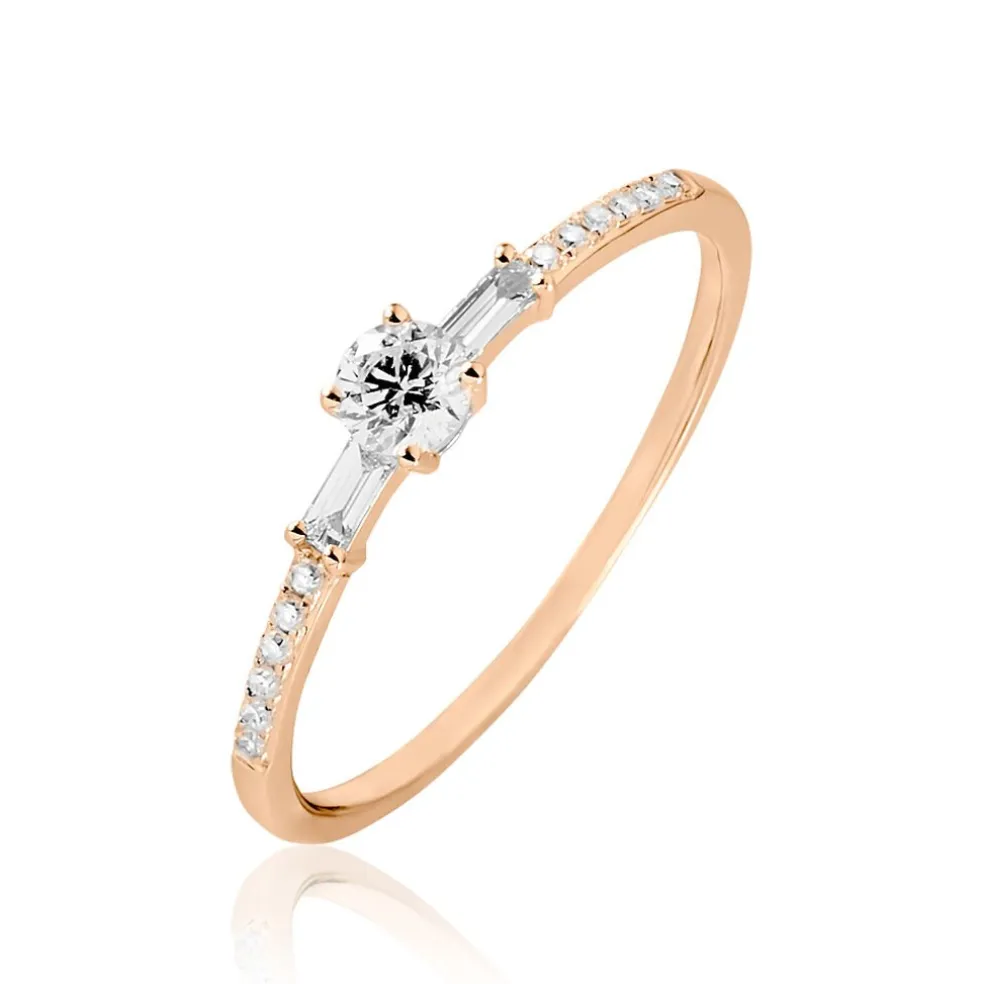 Bague Solitaire Nina Or Rose Diamant