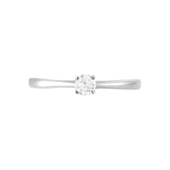 Bague Solitaire Or Blanc Fiona Diamant Synthétique