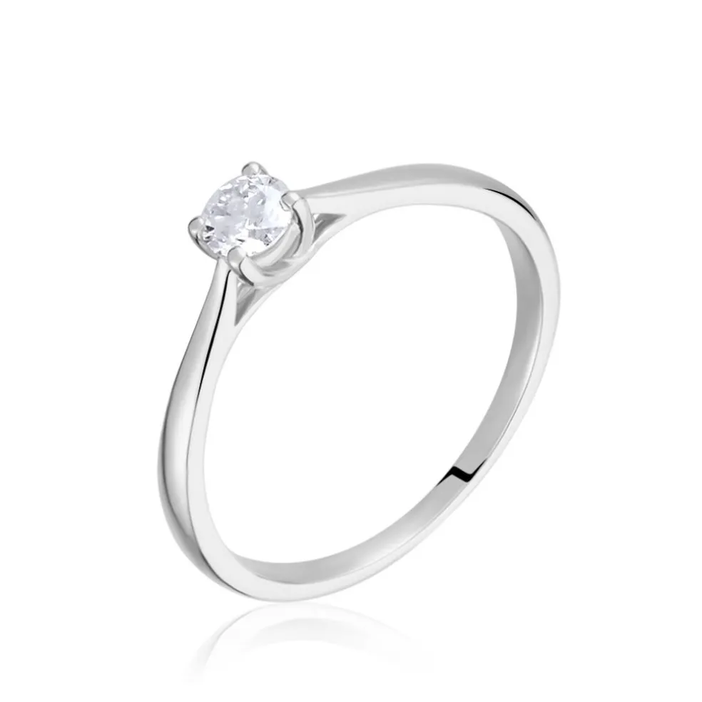 Bague Solitaire Or Blanc Aphrodite Diamant