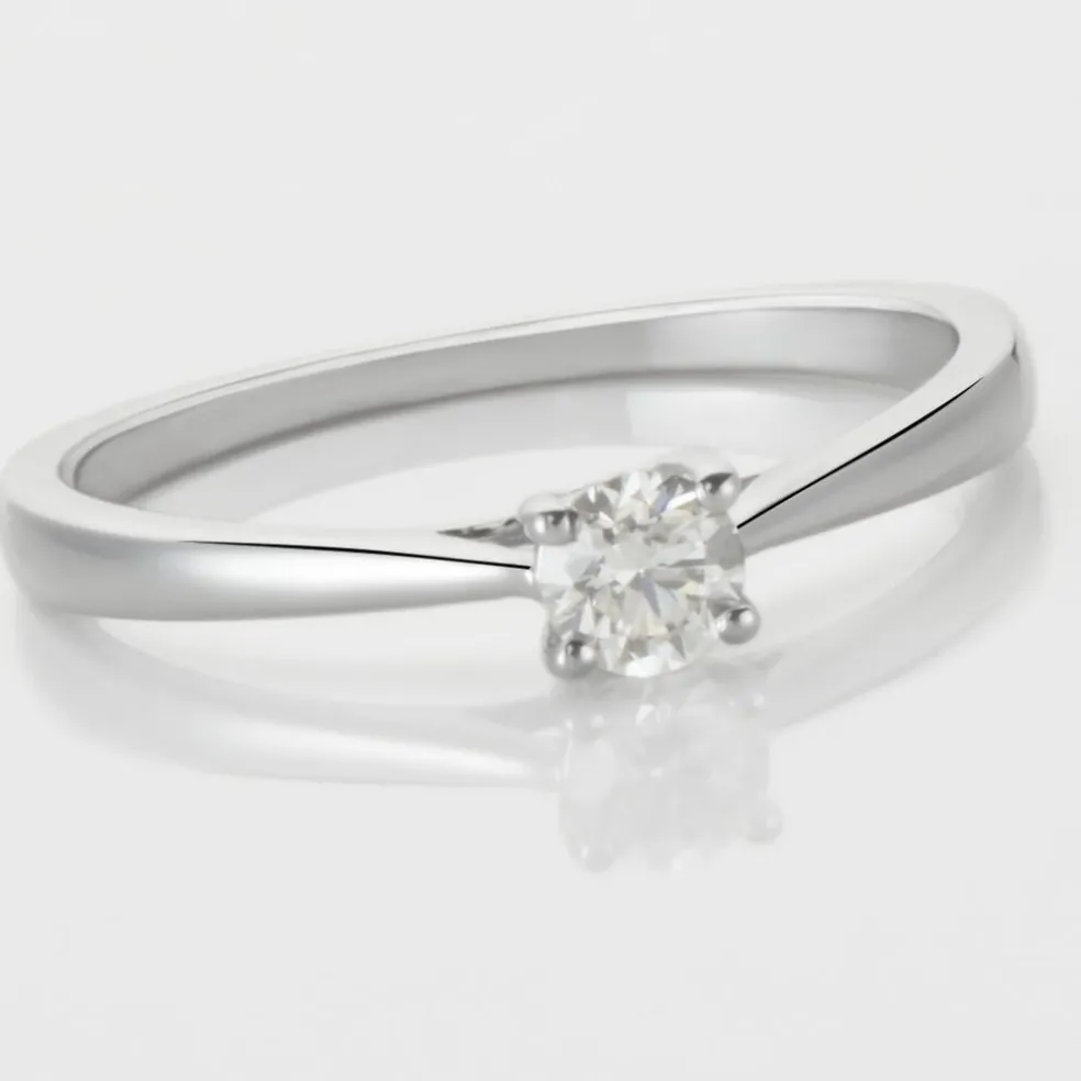 Bague Solitaire Or Blanc Aphrodite Diamant