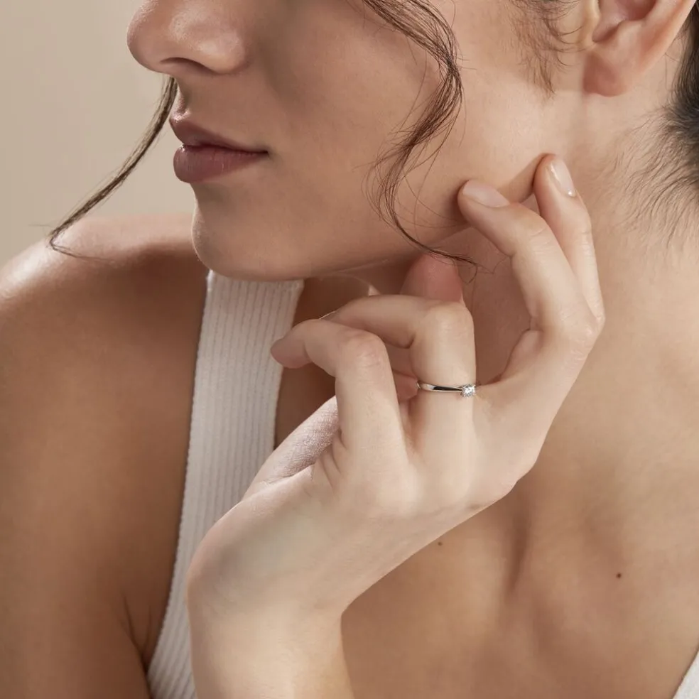 Bague Solitaire Or Blanc Aphrodite Diamant