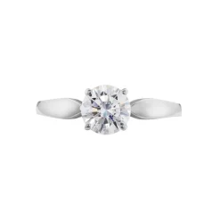 Bague Solitaire Or Blanc Caharus Oxyde De Zirconium