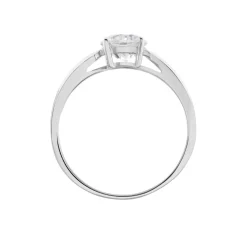 Bague Solitaire Or Blanc Caharus Oxyde De Zirconium