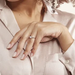 Bague Solitaire Or Blanc Caharus Oxyde De Zirconium