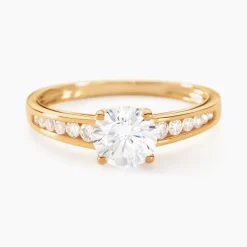 Bague Solitaire Or Jaune Oxyde De Zirconium