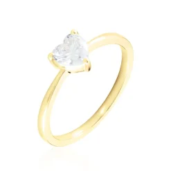 Bague Solitaire Or Jaune Idelle Oxyde De Zirconium