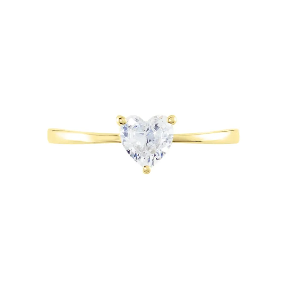Bague Solitaire Or Jaune Idelle Oxyde De Zirconium