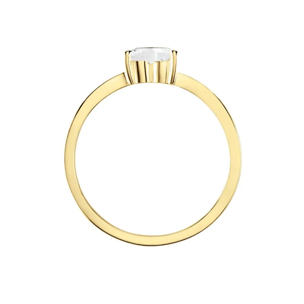 Bague Solitaire Or Jaune Idelle Oxyde De Zirconium
