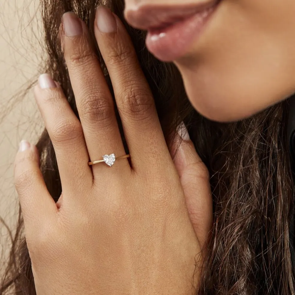 Bague Solitaire Or Jaune Idelle Oxyde De Zirconium