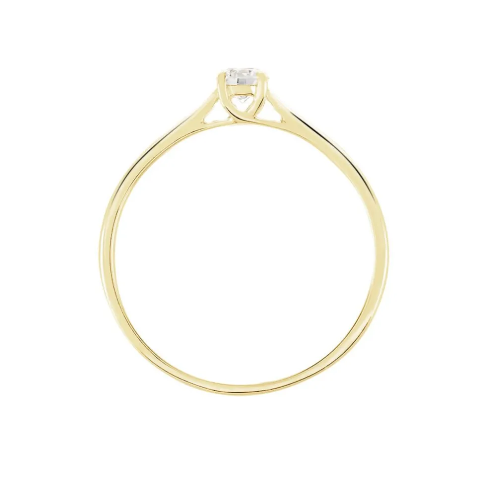 Bague Solitaire Or Jaune Fiona Diamant Synthetique
