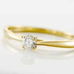 Bague Solitaire Or Jaune Fiona Diamant Synthetique