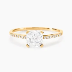 Bague Solitaire Or Jaune Beline Oxyde De Zirconium
